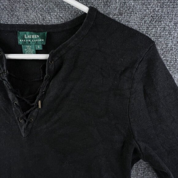 Lauren Ralph Lauren Women’s Sweater Linen Nylon Blend Small Dark Gray Pullover - Picture 7 of 11